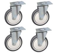 EZLUIYLDH Lot de 4 Robuste 3/4" Caoutchouc roulettes pivotantes avec Freins 360 Degré Roulement à Billes Pivotant roulettes pour Industriel Remorques et Meubles Mobilité