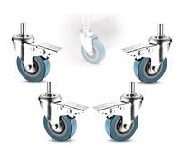 EZLUIYLDH Lot de 4 roulettes pivotantes Robustes 65mm & 75mm Roues pour Meubles avec Sécurité Frein Non marquant Sol Protectors Metric Tige filetée Parfait pour Maison & Bureau Utilisation
