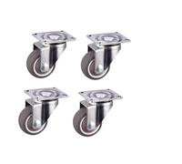 EZLUIYLDH Lot de 4 Souple Caoutchouc roulettes pivotantes Roues pour Meubles pour Platform Chariots Chaises Maison Accessoires (B 1. 0 Pouce) Durable Roulement Fluide Facile Mobilité