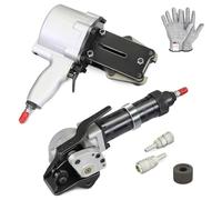 EZLUIYLDH Machine pneumatique de cerclage de feuillards métalliques en Acier de 1 1/4" (1,25"), intégrant Les Fonctions de tendeur, de sertissage et de scellage.