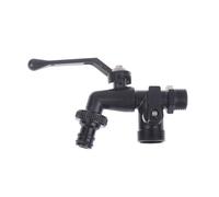 EZLUIYLDH Robinet extérieur Noir de Jardin avec Double Sortie pour Machine à Laver, Tuyau de 1/2 Pouce, Fixation Murale extérieure (Couleur 2)