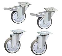 EZLUIYLDH Robuste 3/4 Pouce Caoutchouc roulettes pivotantes avec Freins Lot de 4 360 Degré Pivotant Roues pour Meubles Solide Platine de Fixation Idéal pour Maison & Bureau Utilisation