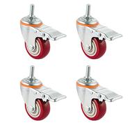 EZLUIYLDH Robuste 3/4 Pouce roulettes pivotantes avec Frein M10/12/16 Tige filetée Bruit Réduisant Roues en PU Lot de 4 Parfait pour Chariots Meubles et Mobilité Solutions