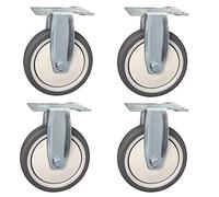 EZLUIYLDH Robuste 4 Lot 3/4 Pouce Caoutchouc roulettes pivotantes avec Freins 360 Rotation à 360° pour Meubles Mobilité Durable et Solide Roue Solutions