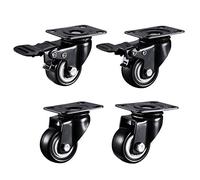 EZLUIYLDH Robuste 40mm Noir roulettes pivotantes 4 Lot Roues en PU avec Doubles roulements à Billes & Vis Idéal pour Mobile Meubles & Chariots Silencieux Roulement Durable Conception