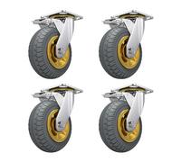 EZLUIYLDH roulettes pivotantes Robustes 4 Pouce Roues Lot de 4 Industriel roulettes en Caoutchouc avec Frein pour Meubles Pieds Chariot Chariot Cwheel Durable et Solide