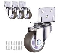 EZLUIYLDH roulettes pivotantes Robustes avec L Formé Platine 2. 5cm 3. 2cm 3. 8cm 5. 1cm 4 Lot Silencieux Caoutchouc TPE Roues pour Chariots et Meubles