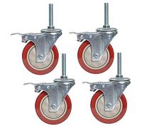 EZLUIYLDH roulettes pivotantes Robustes pour Chariot Roues de Remplacement pour établi M12 x 60mm Tige filetée Double Roulement avec Écrou Lot de 4