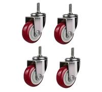 EZLUIYLDH roulettes Robustes 4-Lot, 3" Acier Roues de Chariot avec Haut de Gamme Acier Inoxydable & Polyuréthane pour Roulement Fluide sur Flatbed Chariots et Industriel Trucks