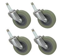 EZLUIYLDH roulettes Robustes 4 Pouce Double Roulement M11 Tige 240kg Capacité de Charge Lot de 4 Durable Green & Gris pour Roulement Fluide & Lourd Charges
