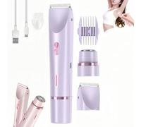 Ezme Razor, Dual Head Shaver Women, 2-in-1 Women's Body Shaver, women electric shaver, Waterproof Wet & Dry, for Underarms, Legs, Arms (Purple)