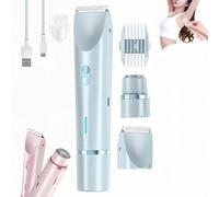Ezme Razor, Dual Head Shaver Women, 2-in-1 Women's Body Shaver, women electric shaver, Waterproof Wet & Dry, for Underarms, Legs, Arms (Blue)