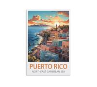 EZMLFA DIY Kits de Peinture à L'huile Porto Rico Nord-Est des Caraïbes Loisirs Créatifs Adultes,Peinture Numero Enfant,DIY Adulte Paint by Numbers Kit 20x30cm