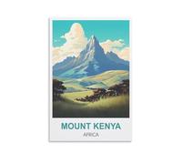 EZMLFA DIY Paint by Numbers Affiches du Mont Kenya en Afrique Adulte Par Bricolage Loisirs Créatifs Activité Manuelle Coloriage DIY Dessin 50x60cm