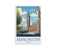 EZMLFA DIY Paint by Numbers Arbre des affiches de Manchester, Angleterre Painting Acrylique pour Débutants, DIY Dessin Artwork Peinture sur Toile 50x60CM