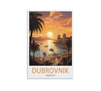 EZMLFA DIY Paint by Numbers Dubrovnik Croatie Painting Acrylique pour Débutants, DIY Dessin Artwork Peinture sur Toile 50x60cm