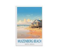 EZMLFA DIY Paint by Numbers Kit Plage de Muizenberg, Afrique du Sud Peinture à l'huile avec Toile, Numéro d’Art, Pinceaux et Peintures Acryliques pour Décoration Intérieure 30x40CM