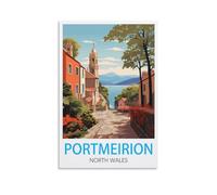 EZMLFA DIY Paint by Numbers Portmeirion, nord du Pays de Galles Painting Acrylique pour Débutants, DIY Dessin Artwork Peinture sur Toile 40x50cm