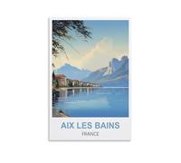 EZMLFA Peinture par numéros à faire soi-même, Aix-les-Bains, France, peinture acrylique par numéros avec pinceaux, pigment acrylique, maison, 50 x 60 cm