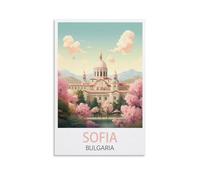 EZMLFA Peinture par numéros à faire soi-même pour adultes débutants Sofia Bulgarie Kit de peinture à l'huile par numéros sur toile de lin Décoration murale 50 x 60 cm