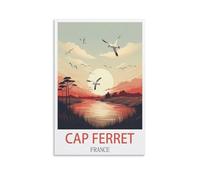 EZMLFA Peinture par numéros à faire soi-même pour adultes, toile, Cap Ferret, France, kits de peinture à l'huile exquise par numéros pour débutants 20 x 30 cm
