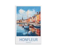 EZMLFA Peinture par Numéros Honfleur France Coast Lake Kit de peinture par numéros pour débutants,DIY Peinture Acrylique Pour la Décoration de la Maison 30x40CM
