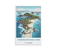 EZMLFA Peinture par numéros pour adultes débutants, parc national de Tayrona, Colombie, peinture par numéros, peinture à l'huile, impression sur toile, art mural, décoration d'intérieur, 50 x 60 cm