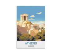 EZMLFA Peinture par numéros pour adultes et enfants, peinture à l'huile à faire soi-même, Athènes, Grèce, cadeaux de Noël, sans cadre, décoration murale, 50 x 60 cm