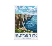 EZMLFA Peinture par Numéros Pour Adultes Falaises de Bempton, Yorkshire de l'Est Paysage DIY Painting by Numbers,Numero D'art Adulte 30x40cm