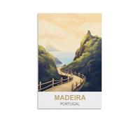 EZMLFA Peinture par numéros pour adultes Madère Portugal Kits de peinture à l'huile bricolage Peinture par numéros Dessin sur toile Art Décoration intérieure Cadeaux 50x60cm