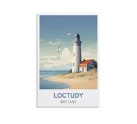 EZMLFA Peinture par numéros pour adultes, paysage, plage de Loctudy en Bretagne, kit de peinture à l'huile, peinture par numéros, dessin sur toile, décoration d'intérieur, cadeaux, 40 x 50 cm