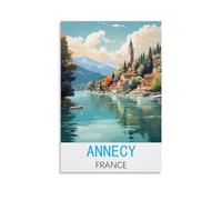 EZMLFA Peinture par numéros pour adultes sur toile, Annecy, France, DIY, peinture à l'huile, dessins, peintures avec pinceaux, décoration, cadeau, 40 x 50 cm