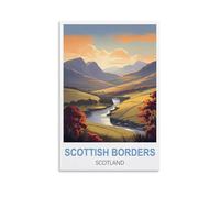 EZMLFA Peinture par numéros Scottish Borders Écosse DIY Peinture acrylique par numéros Kits avec pinceaux Pigment acrylique Décoration de la maison Cadeaux d'anniversaire 30x40cm