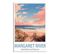 EZMLFA Scenery Peinture par numéros pour adultes Plage de Margaret River, Australie occidentale DIY Peinture Acrylique pour Adultes Débutants 20x30CM
