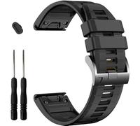 EZMVZKU Bracelet de montre en silicone à ajustement rapide de 22 mm pour Fenix 7 6 5 7 Pro 6 Pro 5 Plus, bracelet de rechange pour Garmin Forerunner 965 955/Approach S70 47 mm, noir/noir