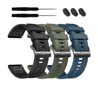 EZMVZKU Silicone Bracelets pour Garmin Fenix 7X Pro Fenix 6X Pro Fenix 5X Plus Fenix 3 HR, 26mm Quick-Fit Sport Interchangeable Bracelet pour Tactix 7 Pro Enduro 2 Descent Mk2i Tactix Delta