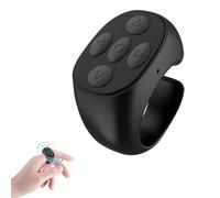 Eznaobo Anneau de télécommande Bluetooth, déclencheur à distance sans fil, télécommande Bluetooth intelligente, défilement de doigt sans fil pour smartphone (noir)