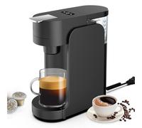 Eznaobo Cafetières à Capsules,K-Mini Cafetière à dosettes K-Cup à usage unique,3 tailles d'infusion, bouton fort, réservoir amovible de 350 ml, Cafetière espresso très pour Café en Poudre (black)