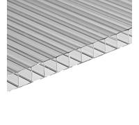 Ezooza Plaque polycarbonate alvéolaire double paroi 200 x 105 cm Épaisseur 10 mm Transparent