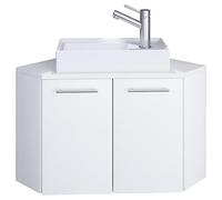 Ezooza Vivre Meuble d'angle suspendu avec lavabo en céramique de haute qualité, blanc,