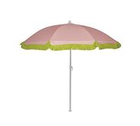EZPELETA Parasol à Franges pour Plage Jardin Terrasse Balcon et Piscine, Léger et Pliable avec Protection Solaire UPF50+, 150cm, Tissu Imprimé Fleurs, Inclut Sac pour le Transporter,Carreaux-Rouge