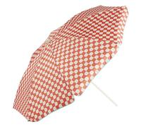 EZPELETA Parasol de style vintage de plage ou de terrasse en aluminium pliable et léger (inclinable). Protection solaire UPF 50+ (diamètre 163 cm). Livré avec housse et filetage., Rétro corail, 163cm