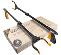 EZPIK® 2x Pince Ramasse Dechets de 80 cm pour Personnes Âgées et Handicapés + Aimants - Pince Telescopique Rotative et Pliante pour Attraper les Objets - Pince Ramasse Objet (2 Unités, Noir)