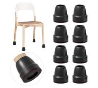 Ezprotekt Protection Pied de Chaise, 21-25mm Patins pour Chaises en Silicone avec Feutre épaissi, 8 pièces Noir Petit Patin de Chaise Protections Tampon de Sol, réduire Les Rayures