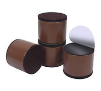 Ezprotekt Rehausseur de Meubles en Acier Carbone de 5 cm, Rehausseurs de Lit en Acier Carbone 6 cm, Rehausseurs de Meubles pour Meubles Hauteur 5 cm,Marron Rond