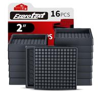 Ezprotekt Sous Verres de Meubles 16 roulettes, Patins de Meubles antidérapants 51*51mm pour sols en Bois Dur, Rondes en Caoutchouc antidérapantes pour Meubles, Protections de Sol antidérapantes, Nero