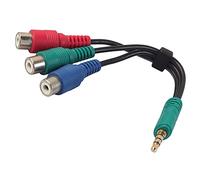 ezqnirk 1pcs 4 pôles Aux 3,5 mm mâle à composant 3 RCA Femme adaptateur Vidéo Câble Vert Bleu Rouge 3-RCA Ligne externe adaptée à la télévision