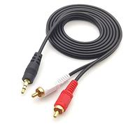 ezqnirk 1ps 1M 3,5 mm de ligne audio câble stéréo à 2 câbles Y RCA Y appropriés pour PC DVD TV VCR Haut-parleurs Caméra Vidéo Câble audio Cordon de câble