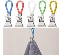 Ezranova Lot de 20 crochets de suspension multicolores pour serviettes, serviettes de cuisine, crochets multifonctionnels en métal pour salle de bain, cuisine, balcon, etc