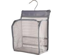 Ezranova Sac à pinces à linge, panier à pinces à linge avec cintre, sac à pinces à linge à séchage rapide, organiseur de douche portable en maille, crochet de suspension facile pour le rangement des